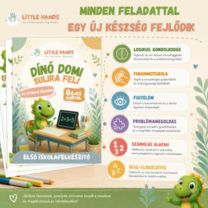 Dínó Domi – Sulira fel! - 22 iskolafelkészítő feladat a LittleHands™ GlowBoard-hoz