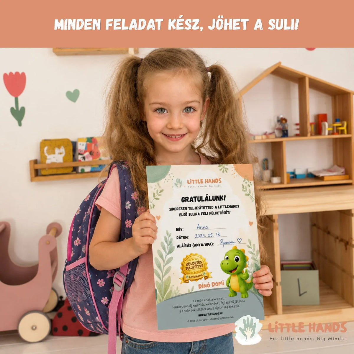 Dínó Domi – Sulira fel! - 22 iskolafelkészítő feladat a LittleHands™ GlowBoard-hoz