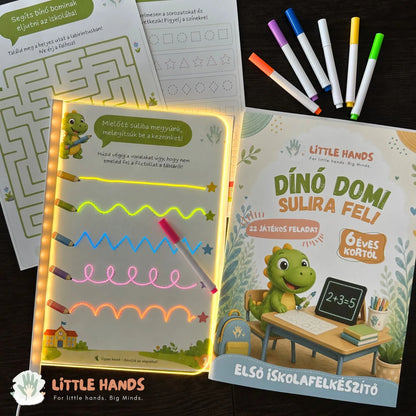 Dínó Domi – Sulira fel! - 22 iskolafelkészítő feladat a LittleHands™ GlowBoard-hoz